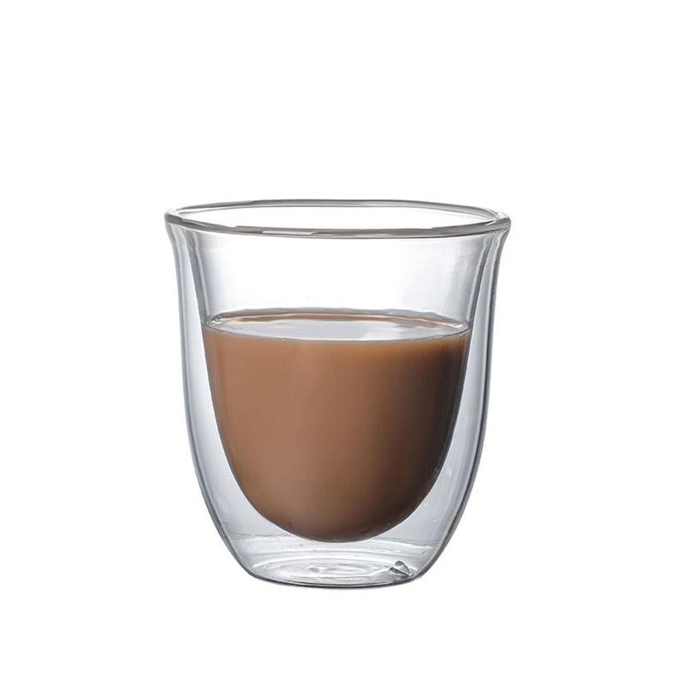 Double Wall Glass Cup Transparent Clear Heat Resistant Tea Drink Cups Mini Whisky Cup Espresso Coffee Cup  Bar Drinkware  Gift - Buy online at  Vibe In Cart.