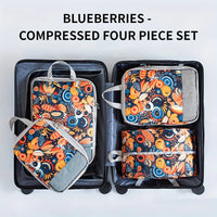 4 Piece Polyester Large Capacity Foldable Compression Packing Cubes Set