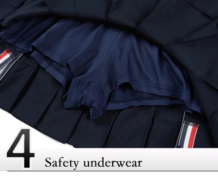 Women's High-Waist Pleated Golf Skort with Shorts XS-XL Cotton Polyester