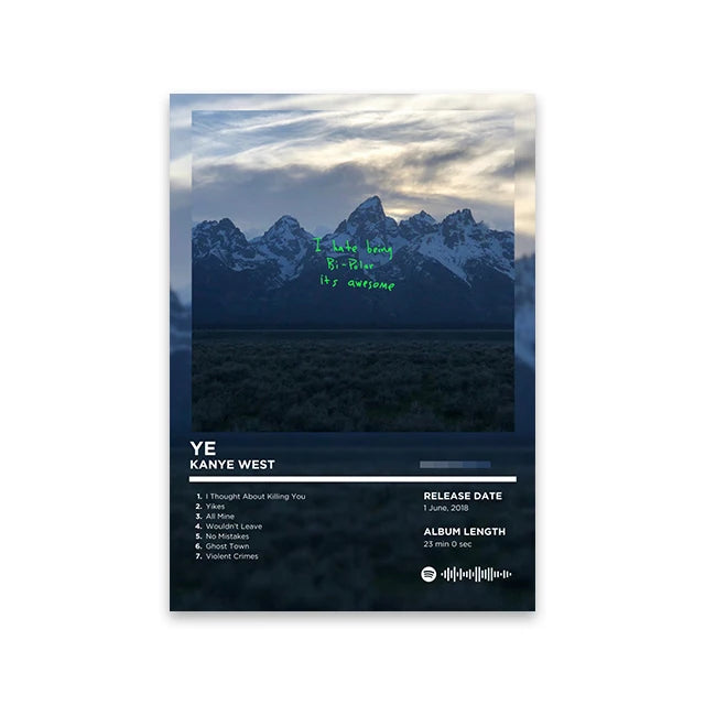 Unframed Retro Rapper Album Cover Canvas Wall Art Print