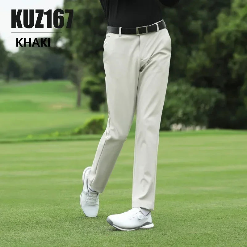 Men's Winter Solid Color Golf Pants Straight Fit Polyester XXS-3XL