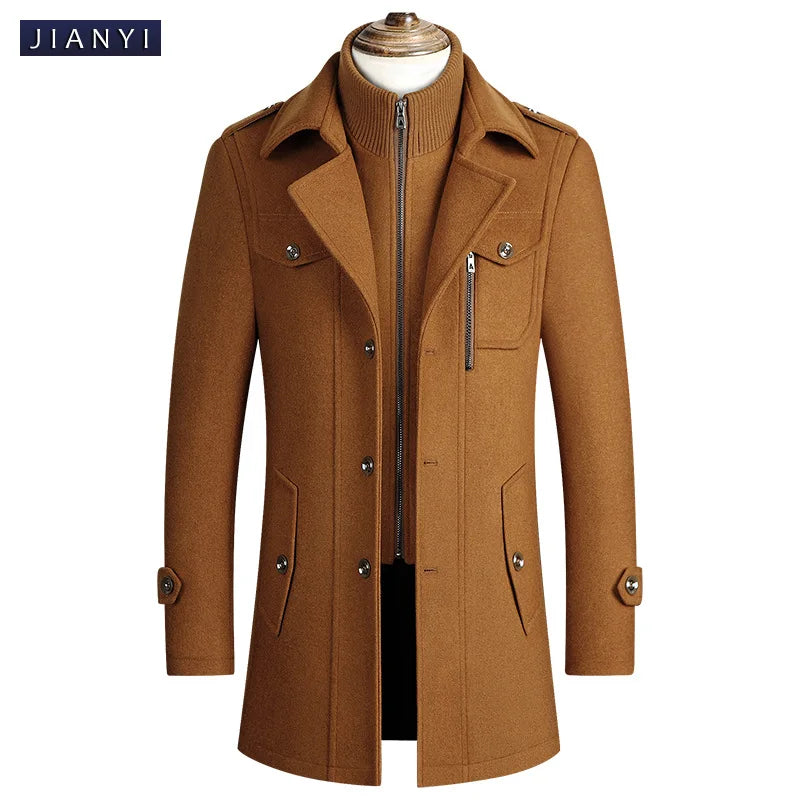 2025 new winter men's woolen coat, men's brand jacket, middle-aged double-shoulder long woolen windbreaker coat in European size - Buy online at  Vibe In Cart.