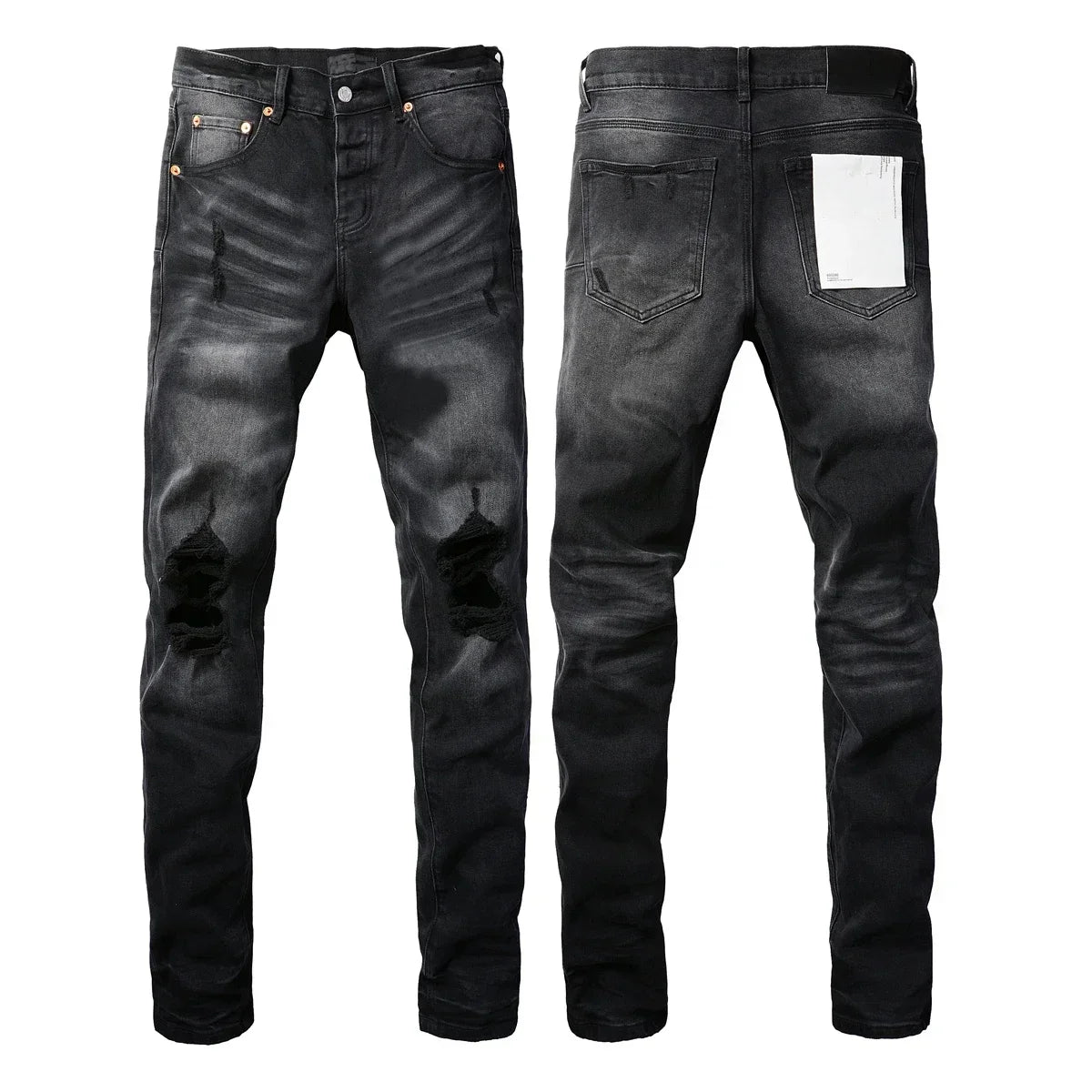 Men's High Purple USA Stretch Skinny Jeans Pants Color Distressed Black Streetwear Button Fly Ripped Jeans - Buy online at  Vibe In Cart.