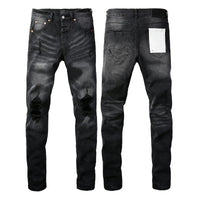 Men's High Purple USA Stretch Skinny Jeans Pants Color Distressed Black Streetwear Button Fly Ripped Jeans - Buy online at  Vibe In Cart.