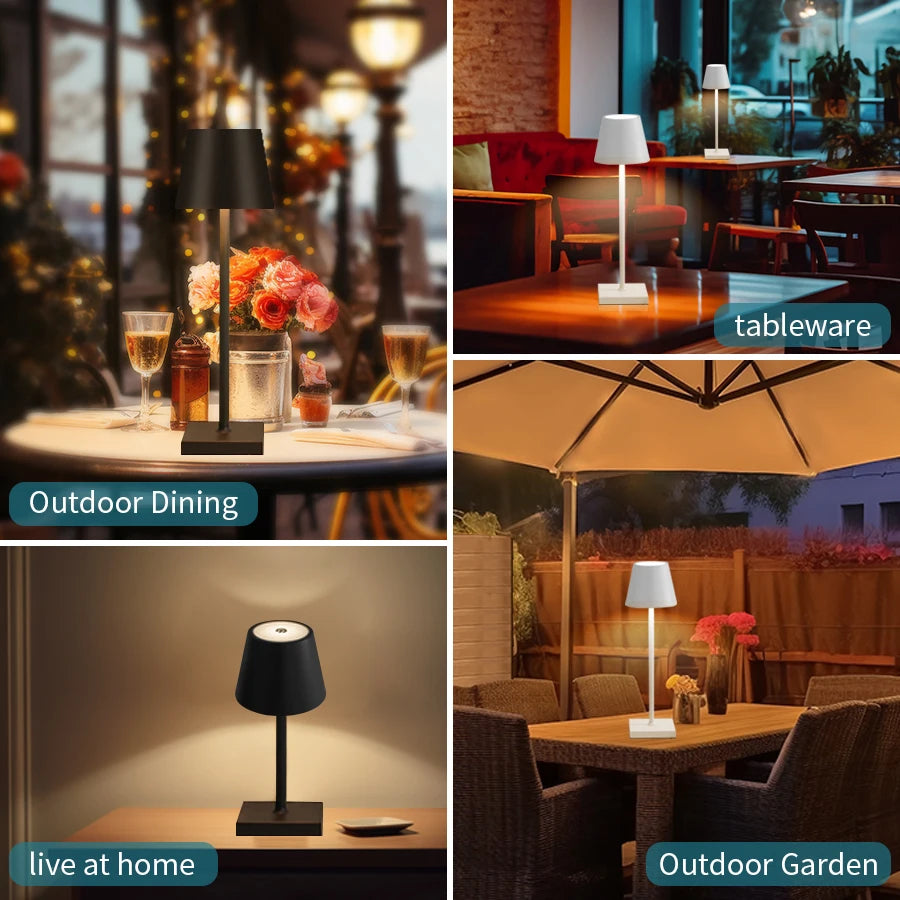 Rechargeable LED Table Lamp Touch Switch 3 Levels Dimmable Desk Lights Bar Club Dinner Creative Decorative Ambient Lighting - Buy online at  Vibe In Cart.