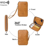 RFID Passport Holder in PU Leather, Multifunctional Unisex
