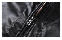 Autumn Winter Men Leather Jacket Vintage Thicken Fleece Turn Down Collar Male Coat Long Sleeve Business Casual Male Outerwear - Buy online at  Vibe In Cart.