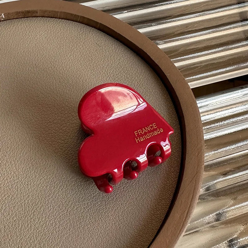 Colorful Small Heart-Shaped Hair Clip 3.5Cm Small Hairclaw Acetate Hair Crabs Girls Delicate Hairclips Women Hair Accessories - Buy online at  Vibe In Cart.