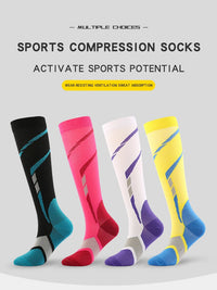 Men's Compression Crew Sports Socks with Nylon Blend