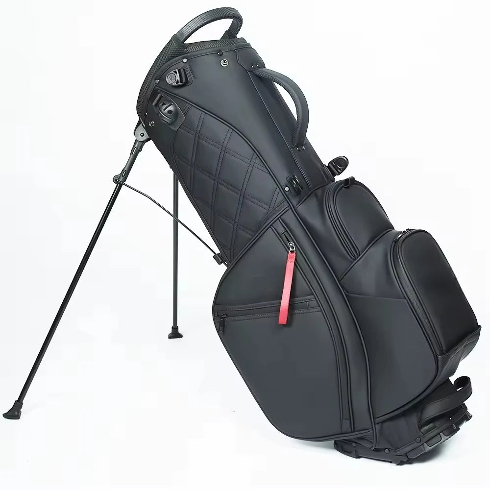 Customized Logo Lightweight Polyurethane Leather Golf Bag Black and Grey Waterproof Wear Resistant Portable Golf Bag - Buy online at  Vibe In Cart.