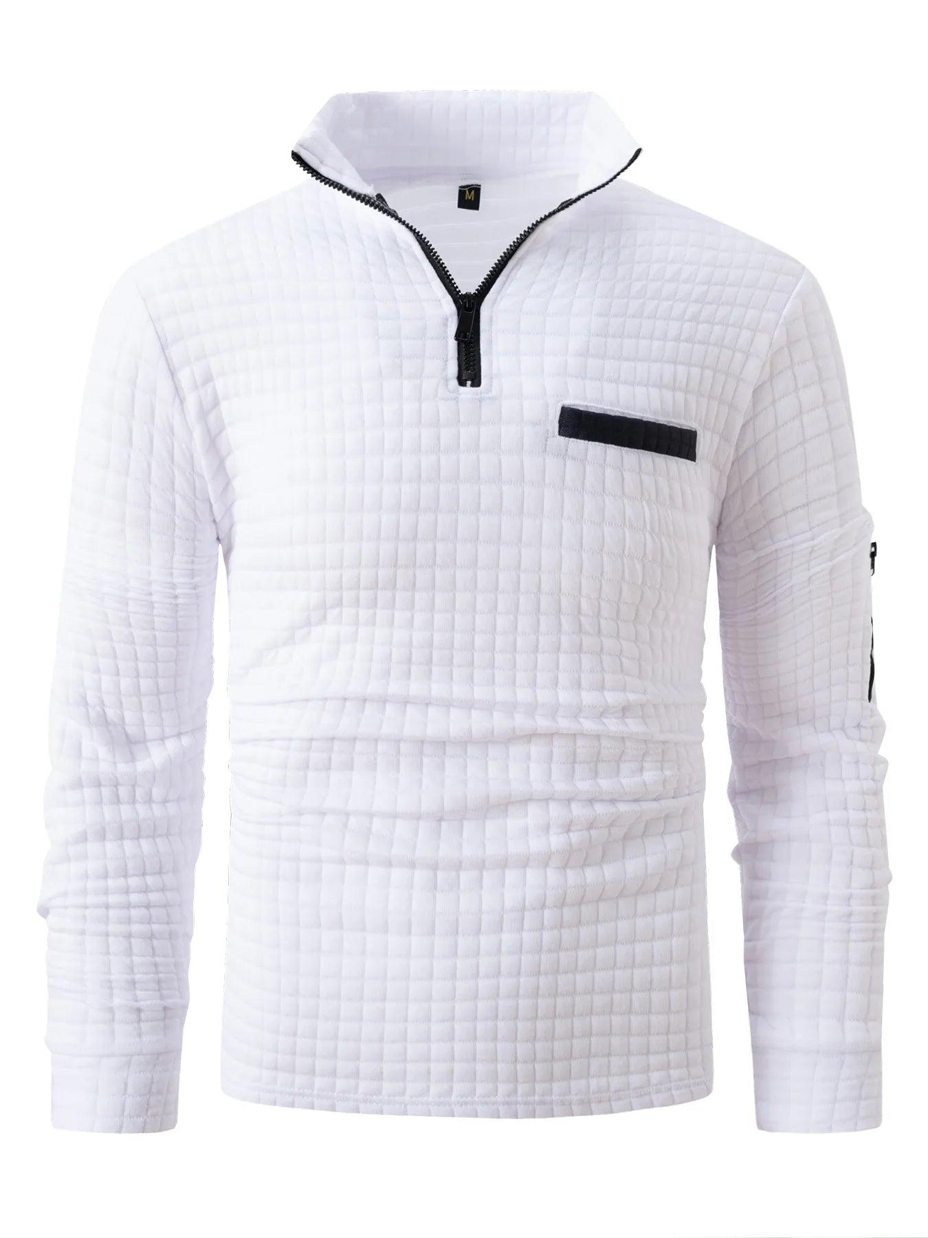 Spring autumn men's golf POLO shirt stand collar checkerboard arm zipper pocket fashion sports long-sleeved polo shirt top - Buy online at  Vibe In Cart.