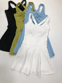 Women Tennis Dress One-Pieces Slim Fit Soft Sports Sets Golf Badminton Skorts Back Cross Tracksuits With Chest Pads Yoga Suits - Buy online at  Vibe In Cart.