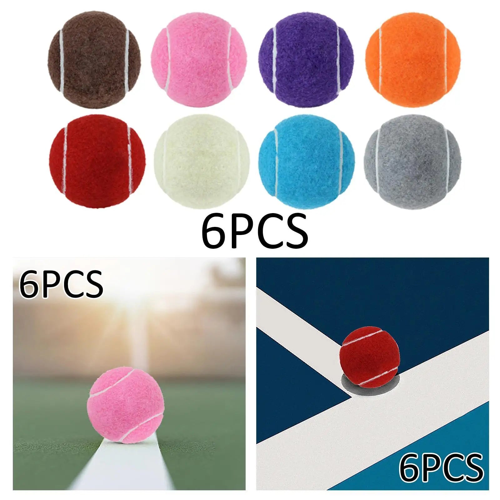 6Pcs Tennis Balls Practicing Pet Dog Tennis Balls Training Balls for Games Playing with Dogs Indoor Tennis Enthusiasts Sports - Buy online at  Vibe In Cart.
