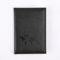 Solid PU Leather Passport Holder Wallet Card Case for Travel