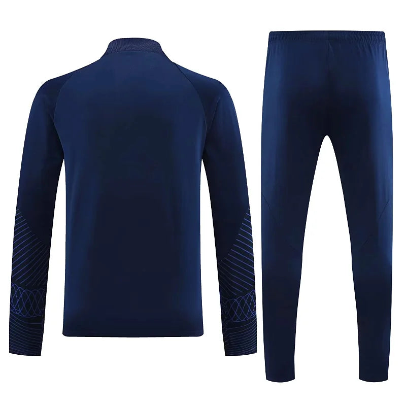 Long Sleeve Polyester Football Tracksuit Set for Men with Jacket and Pants