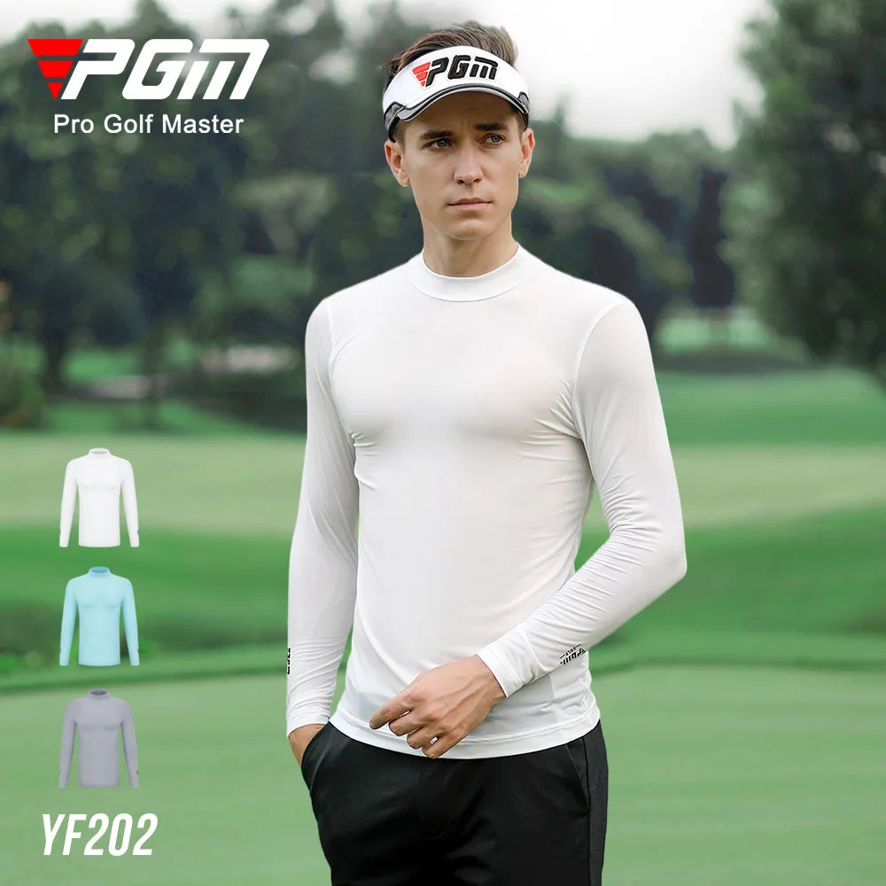 PGM Golf Apparel Men Sunscreen Clothing Ice Silk Long Sleeve Top Ice Feel Anti UV Cool Breathable High Elasticity Sports T-shirt - Buy online at  Vibe In Cart.
