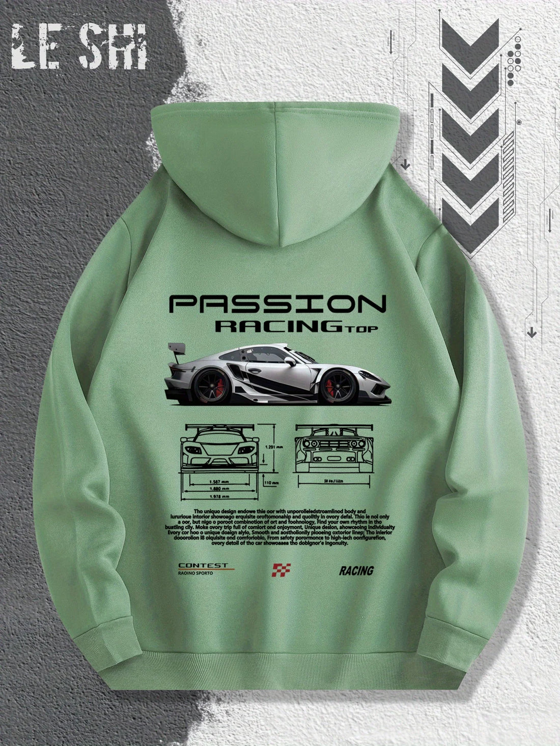 Men'S Passionate Racing Graphic Hoodie Featuring Race Cars and Sports Car Illustrations, Perfect for Everyday Wear - Buy online at  Vibe In Cart.