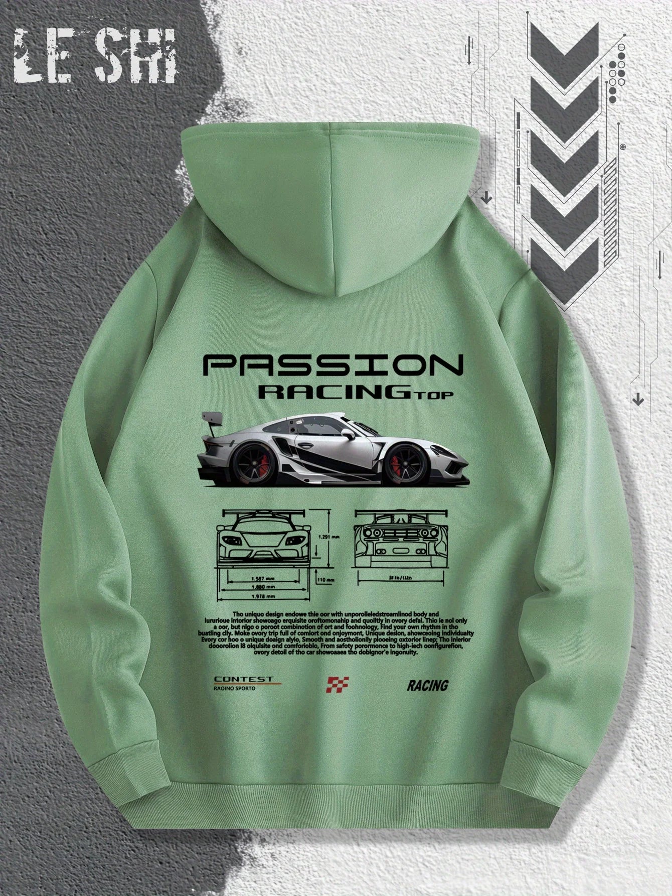 Men'S Passionate Racing Graphic Hoodie Featuring Race Cars and Sports Car Illustrations, Perfect for Everyday Wear - Buy online at  Vibe In Cart.