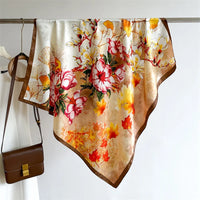 Women's Square Twill Scarf, 90x90 cm, for All Seasons