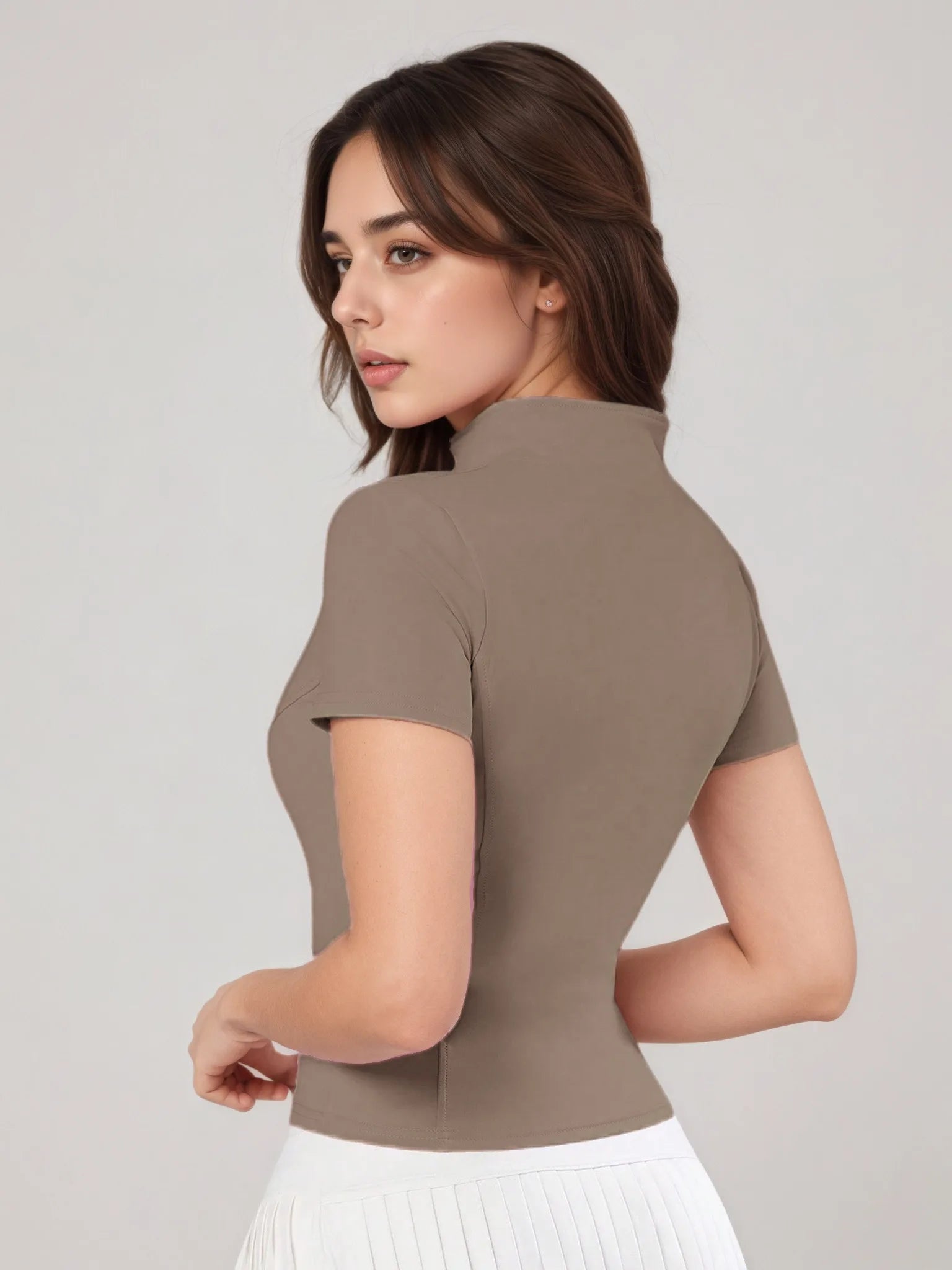 Women's Zip - Up Short - Sleeve Top, Slim - Fit Polo Neck, Elegant for Tennis & Casual Wear - Buy online at  Vibe In Cart.