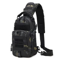 Men's Black Nylon Tactical Chest Bag with MOLLE System