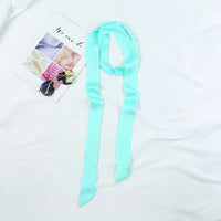Women's Long Narrow Solid Color Polyester Scarf 190x5cm
