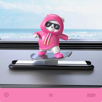 Car Dashboard Cartoon Ornament with Magnetic Plate, PVC, Aluminum, Silicone