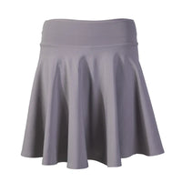 Women's Black Knee-Length Flared Pleated Loose Skirt