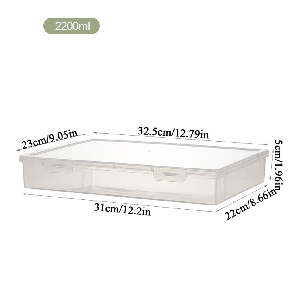 Transparent Plastic Square Desktop Document Storage Box