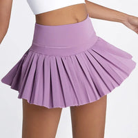 Women's Pleated High Waist Tennis Skort with Pockets, XS-XXL