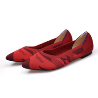 Women's Spring Pointy Toe Stretch Knitted Ballet Loafer Flats