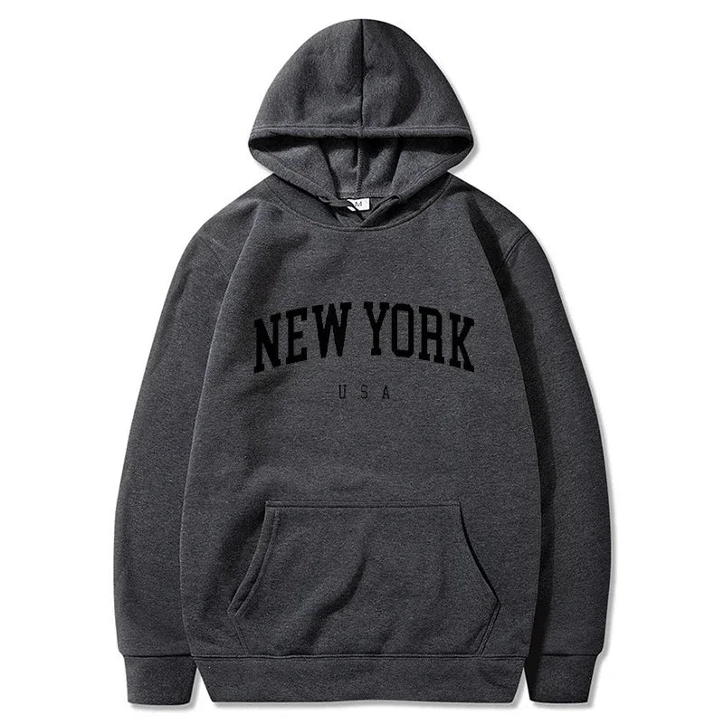 Men Women New York U.S.A City Hoodies Fashion Letter Printed Graphic Sweatshirts Loose Casual Harajuku Hooded Pullover Sportwear - Buy online at  Vibe In Cart.