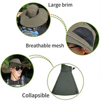 Large Brim Polyester Sun Hat UV Protection Breathable Mesh Cap Foldable Men and Women Outdoor Fishing Hiking Beach Caps - Buy online at  Vibe In Cart.