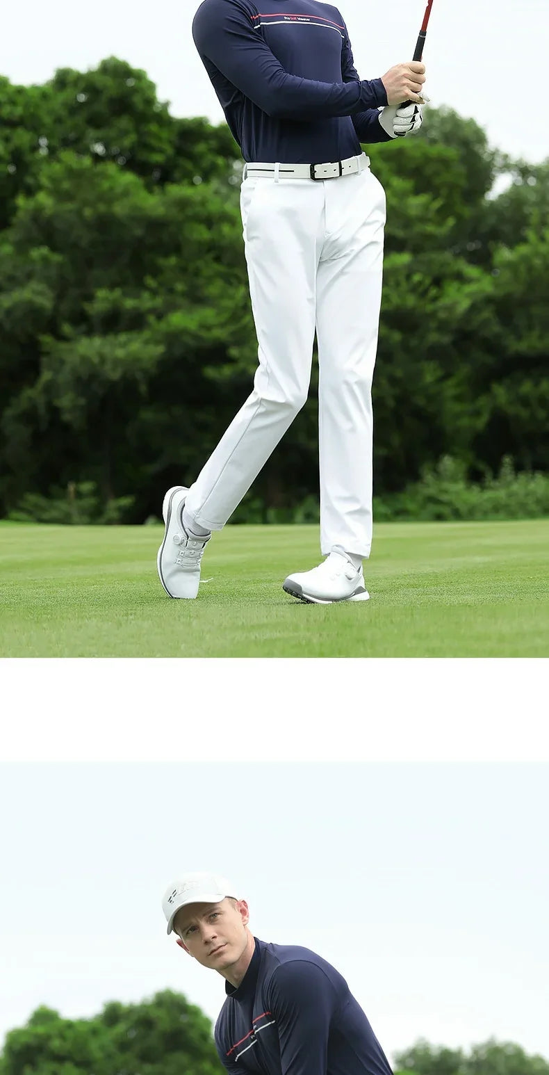 Men's Winter Solid Color Golf Pants Straight Fit Polyester XXS-3XL