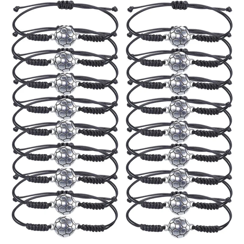 10Pcs Soccer Football Bracelets Knitted Braiding Alloy Adjustable Basketball Bracelet for Boys Girls Gifts Football Accessories - Buy online at  Vibe In Cart.