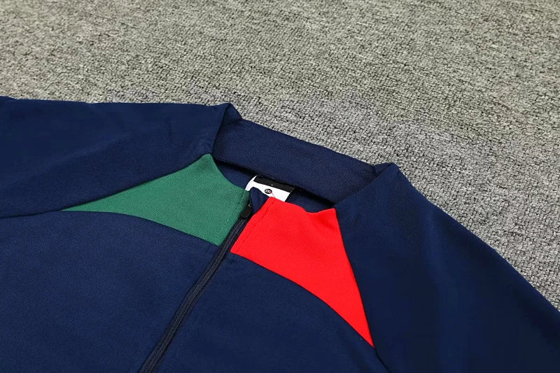 Long Sleeve Polyester Football Tracksuit Set for Men with Jacket and Pants