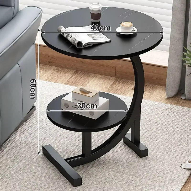 Two Layers Small Side Table For Spaces, Storage Rack, End Mdf+metal, S Living Room Modern Balcony - Buy online at  Vibe In Cart.