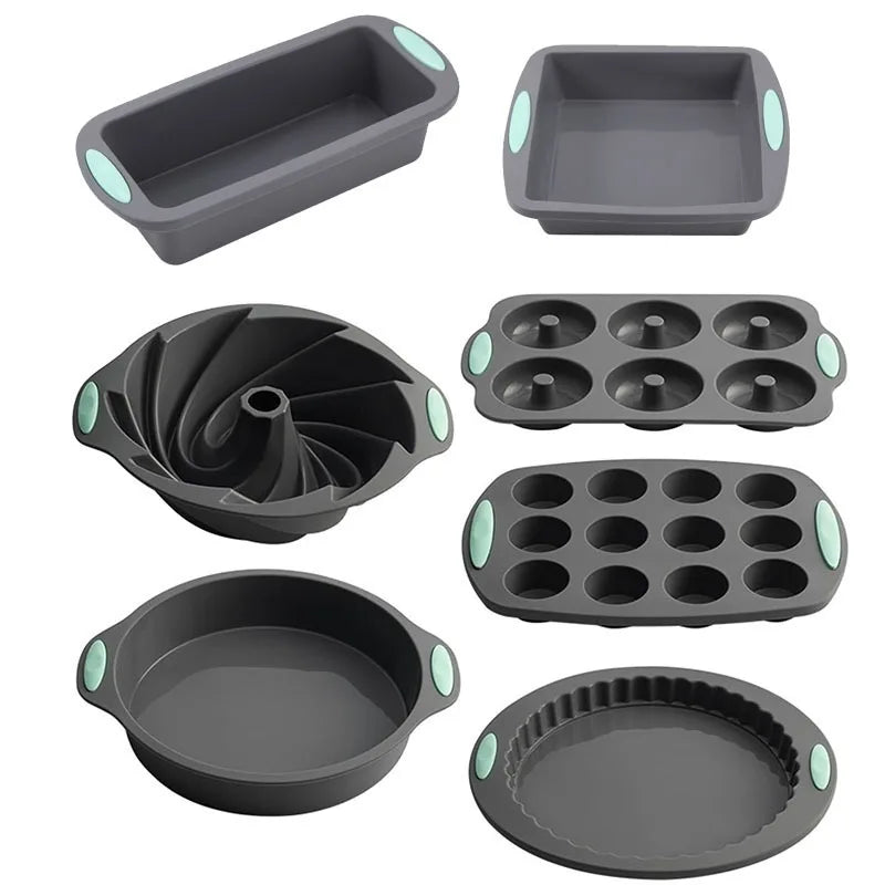 Silicone Bread Muffin Mold Heat Resistant Oven Pan Non-Stick Kitchen Bakeware Cake Pan Set 3D Cake Mold Pastry Baking Loaf Tool - Buy online at  Vibe In Cart.