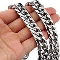 HNSP Stainless Steel LA Cuban Link Chain Silver Color Necklace For Men Jewelry 8/10/12/14MM Width Hip Hop Punk Accessories - Buy online at  Vibe In Cart.