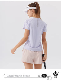 Summer Women's Tennis Sports T-Shirt Gym Running Fitness Training Sportswear Golf Yoga Shirts Quick Dry Breathable Top - Buy online at  Vibe In Cart.