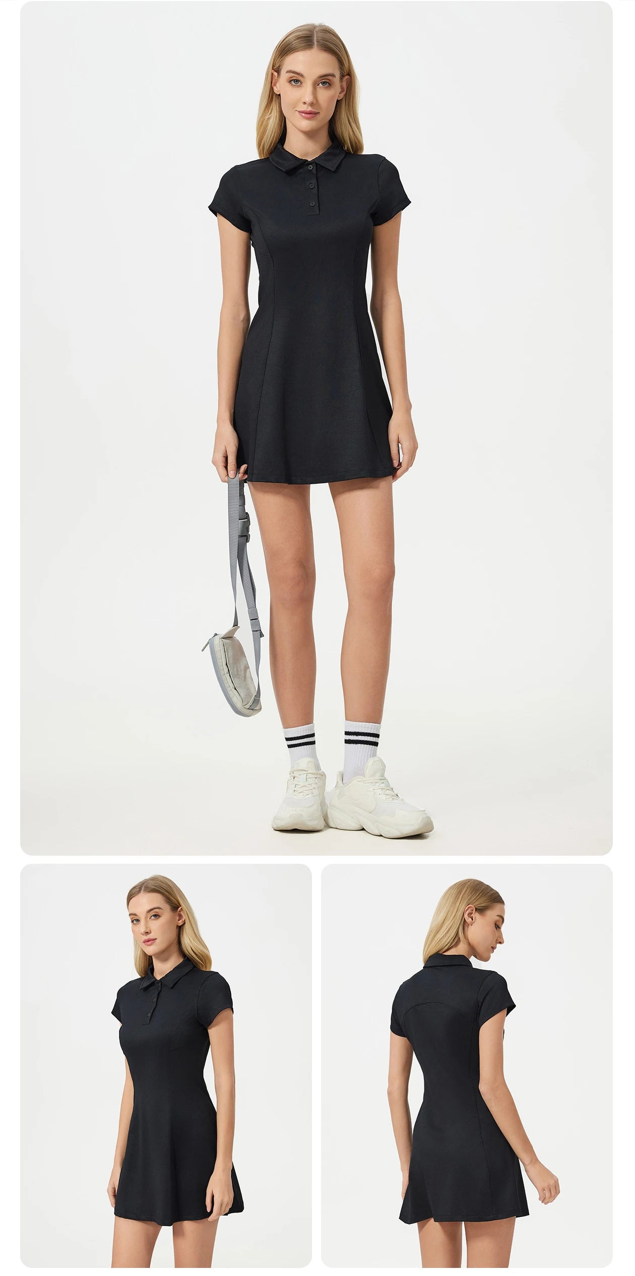 Summer Mid Length Tennis Skirt Sports Set Women's Waist Cinching Slimming Golf Dress Breathable Fitness Yoga Workout Clothes