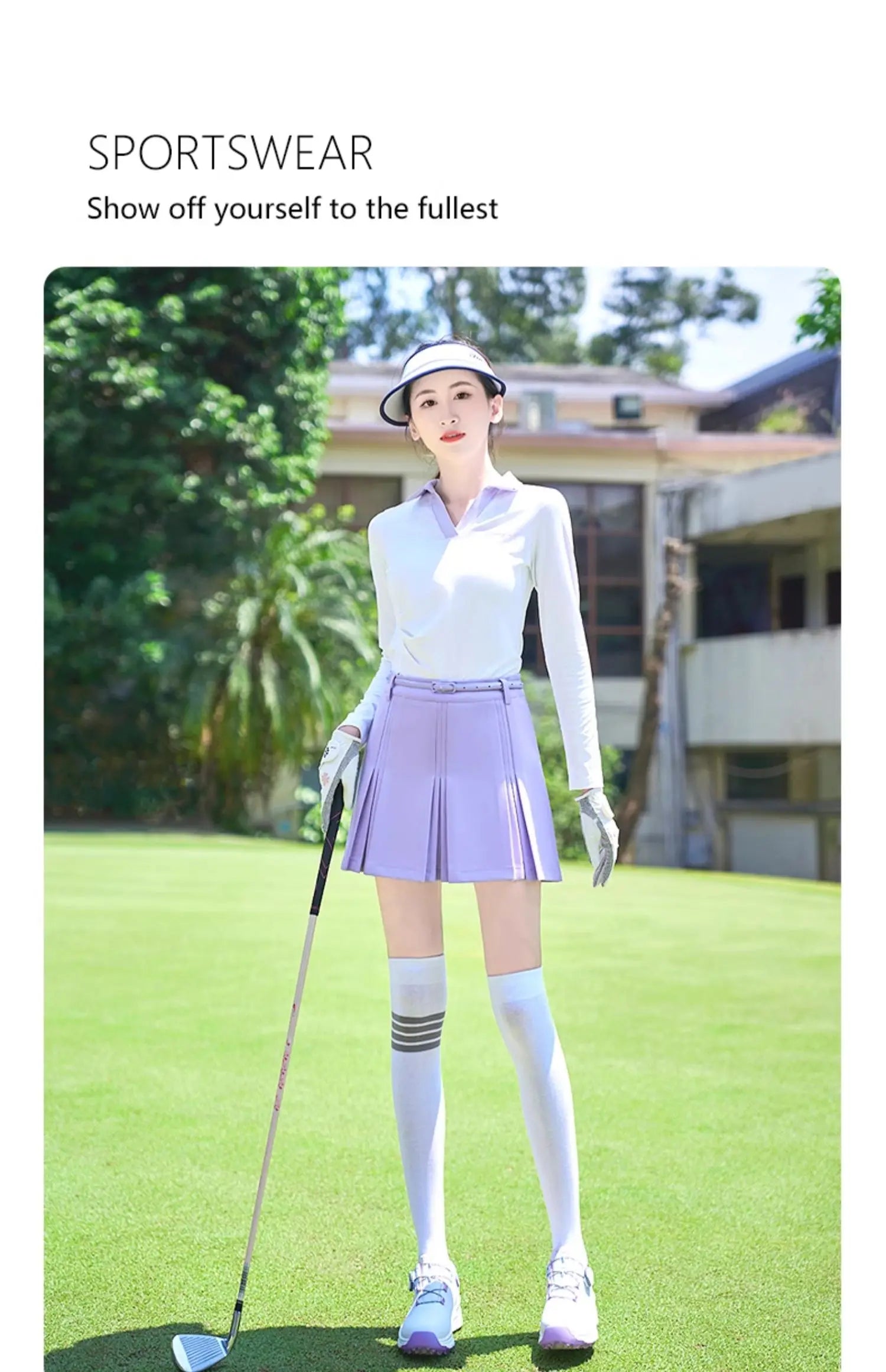 TTYGJ New Golf Skirt Women Spring Autumn Fashion A-lined Skirt Ladies Outdoor Sports Skorts Casual Golf Wear with Inner Shorts