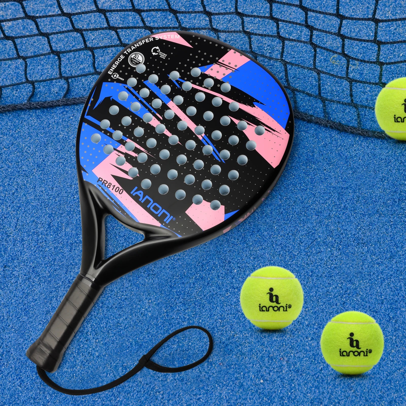 IANONI Padel Racket Carbon Fiber Surface with EVA Memory Flex Foam Core Padel Tennis Racquets Lightweight - Buy online at  Vibe In Cart.
