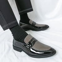 Loafers Shoes Men Color Blocked Business Casual Fashion Round Head Formal Wedding Shoes - Buy online at  Vibe In Cart.