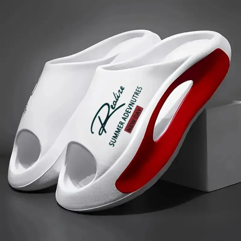 Lightweight EVA men's slide | Black and white cartoon design, exposed toes, comfortable all year round, casual indoor/outdoor us - Buy online at  Vibe In Cart.