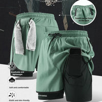 Men Running Shorts Gym Sports 2 in 1 Quick Dry Workout Training Gym Fitness Jogging Short Sweatpants Summer Hot Men Sportswear - Buy online at  Vibe In Cart.