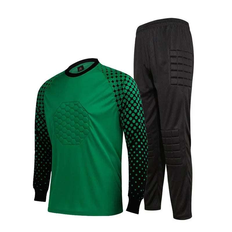 kids Soccer Goalkeeper Jersey Set Child Boy Football Goalkeeper Clothing Long Sleeve Sponge Protector Football Uniforms - Buy online at  Vibe In Cart.