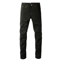 Men's High Purple USA Stretch Skinny Jeans Pants Color Distressed Black Streetwear Button Fly Ripped Jeans - Buy online at  Vibe In Cart.