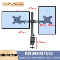 Freestanding Dual Monitor Stand with Height Adjustment, Tilt, Swivel, Rotation up to 27 Inches