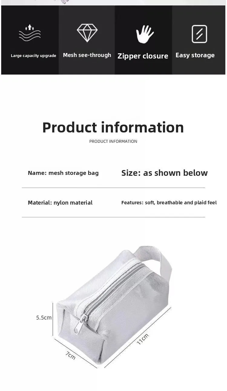 Black Transparent Portable Cable Organizer Bag for Travel Accessories